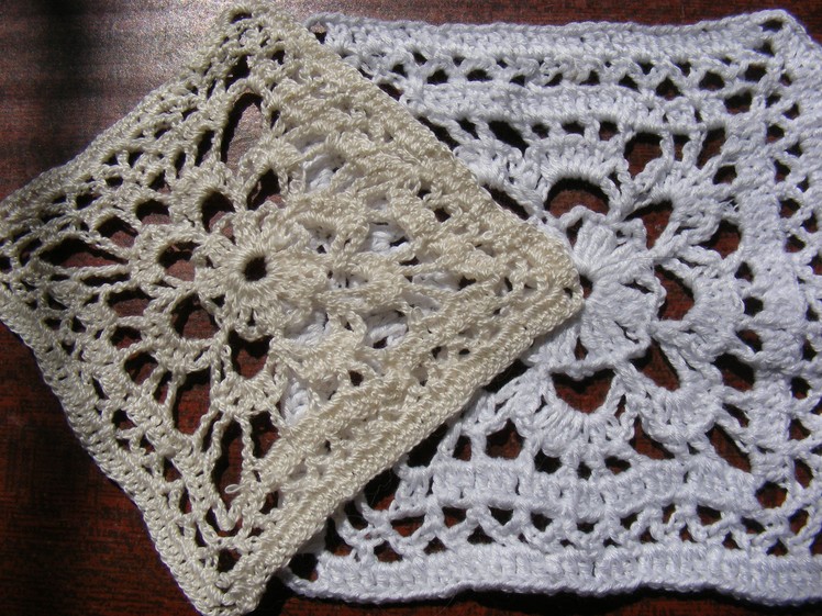 Вязание крючком  Ажурный квадрат. Оpenwork crochet square