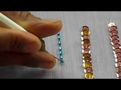 AARI. TAMBOUR.MAGGAM  EMBROIDERY: how to sew bungle bead with a aari needle