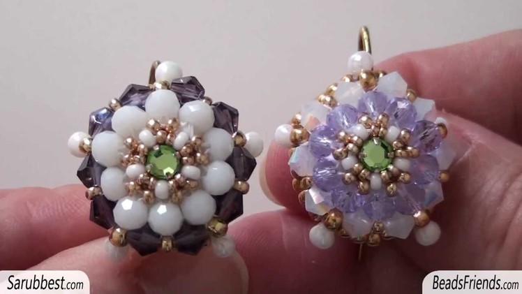 BeadsFriends: Beaded earrings - Earrings made with a handmade hook that can be closed