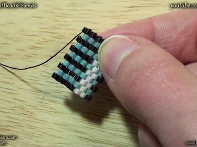BeadsFriends: Peyote Stitch Tutorial - How to make the turn on an odd.even count Peyote beadwork