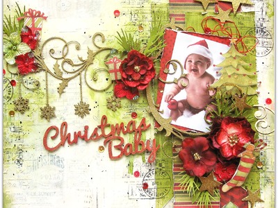"Christmas Baby" By Di Garling. Christmas Scrapbook Layout Nov 2014