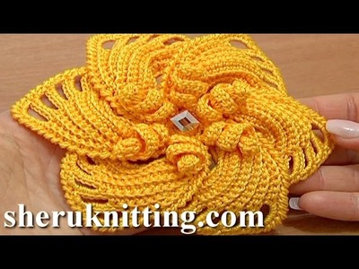 Crochet 6-Petal Flower Spirals In Center Tutorial 59 Part 2 of 2 Reverse Single Crochet Trim