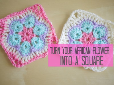 CROCHET: African flower into a square tutorial | Bella Coco