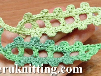 Crochet Leaf Long Picots Around Tutorial 23
