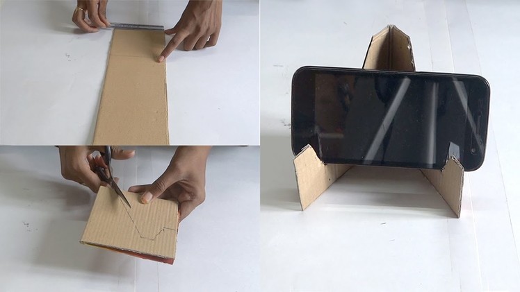 DIY - Making of Mobile Stand in 5 Minutes Using Waste Material - Tutorial