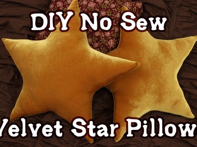 DIY No Sew Velvet Star Pillows Tutorial