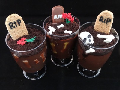 Graverobber Pudding Cup Treats For Halloween