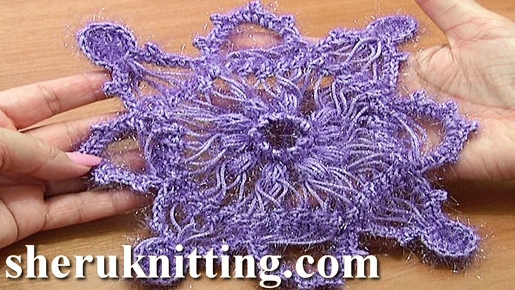 Hairpin Crochet Snowflake Ornament Tutorial 7 Part 1 of 2 Hairpin Square Motif