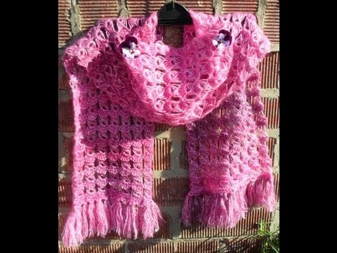 HOW TO CROCHET - BROOMSTICK LACE FRINGED SCARF