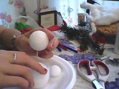 How to: make a styrofoam ball snowman part: 1