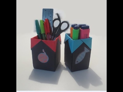HOW TO MAKE AN AMAZING ORIGAMI PEN HOLDER ?
