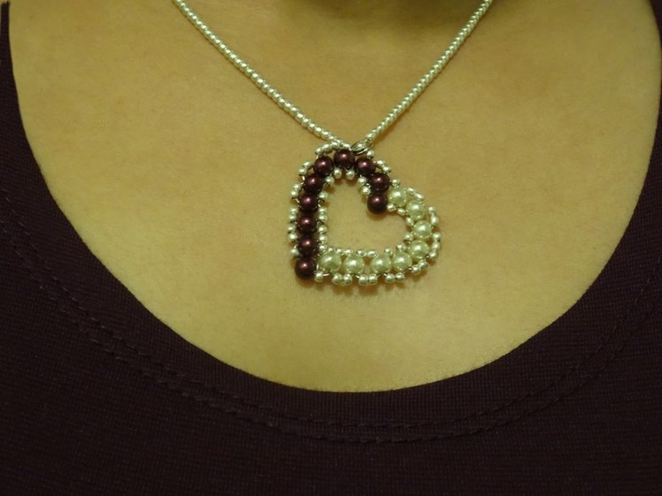How to make small heart pendant with pearls. DIY Valentine's day project