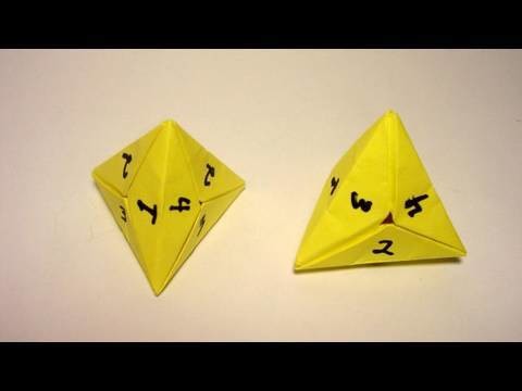 Origami 4 Sided Dice (tetrahedron)