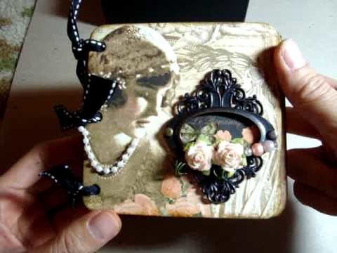 Scrapbook: Altered Graphic 45 Le Romantique Wood Photo Box with a Mini Album Inside :)