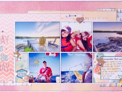 Scrapbooking Process: A Day on the Bay (double layout)