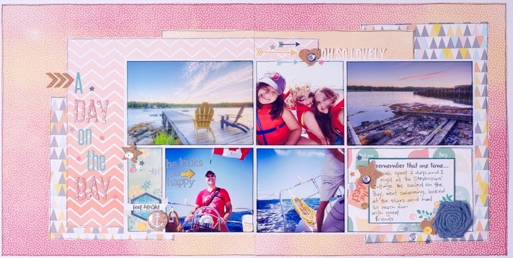 Scrapbooking Process: A Day on the Bay (double layout)