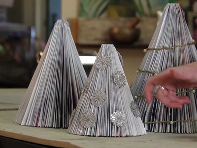 See how-to make re-cycled paper Christmas Trees