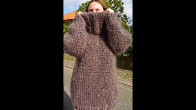 1.7Kg Gray Hand Knitted Long hair Mohair Sweater by LanaKnittings Fetish