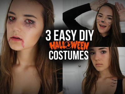 3 Easy DIY Halloween Costumes! (Cat, Vampire, & Tris Prior) | Reese Regan