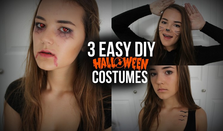 3 Easy DIY Halloween Costumes! (Cat, Vampire, & Tris Prior) | Reese Regan