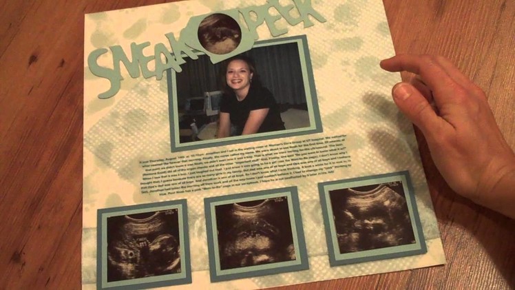 Baby boy scrapbook layout - ultrasound