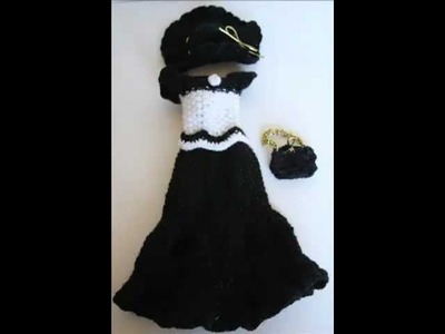 Barbie black and white knitted dress midnight stars