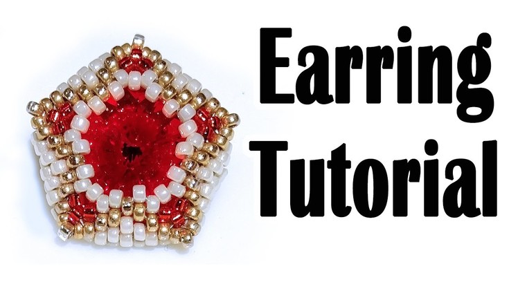 BeadsFriends: Earring tutorial - How to make a Rivoli post earring using seed beads