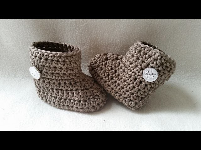 Crochet Baby Bootie - Winter Bootie - Babyshoe - Part 2 - Sides by BerlinCrochet