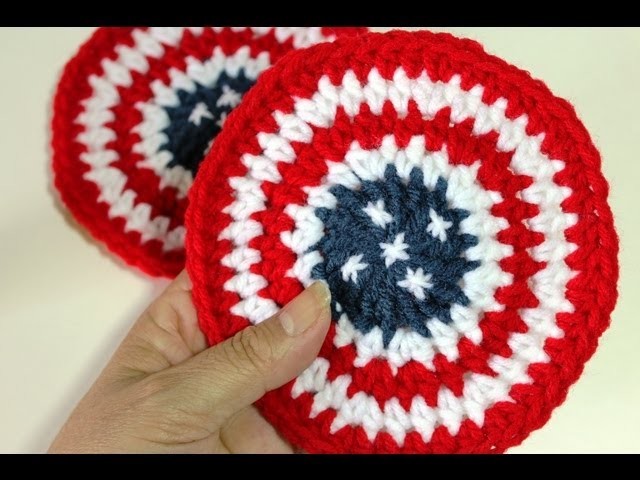 #Crochet Coasters 4th of July