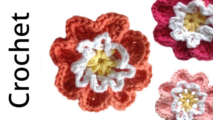 Cute Flower Free Easy Crochet Pattern & Lesson - Left Handed