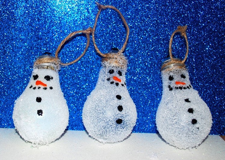 CUTE Snowman Lightbulb Ornament! Easy Craft!