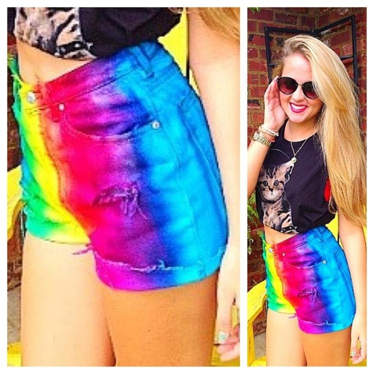 DIY: Rainbow Shorts| CHEAP & SIMPLE