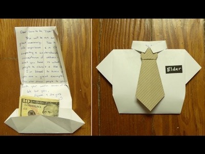 Fold a missionary card ( or Dad birthday card or Father's Day card) Part 1: shirt folding, origami