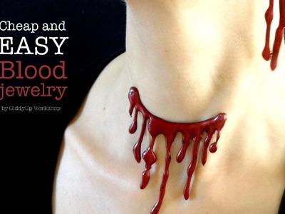 Halloween Craft - EASY Fake Blood Drip Jewelry