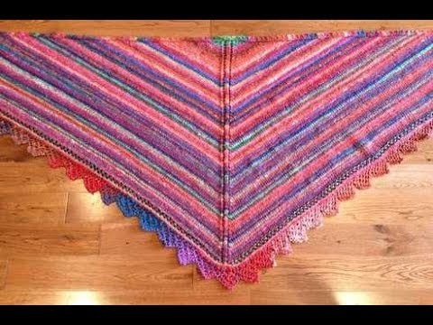 How To Knit Triangle Shawl - Row 1 and Row 2 oF The Shawl Body