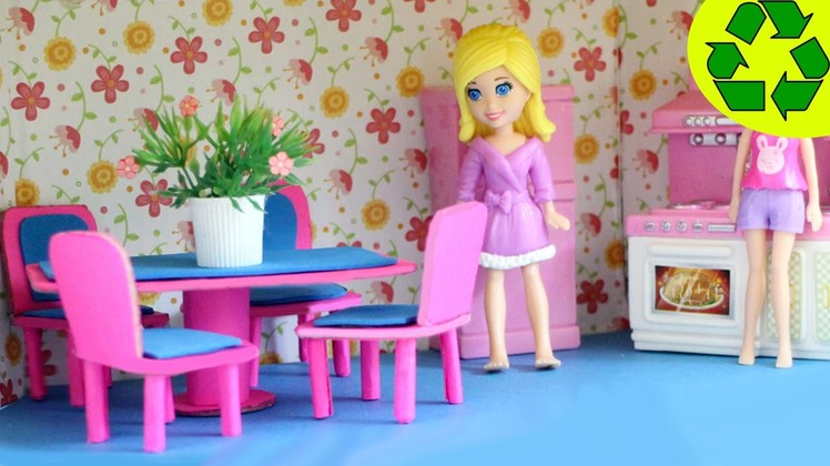 How to make a mini doll dinning room set with cardboard and paper- Doll Crafts