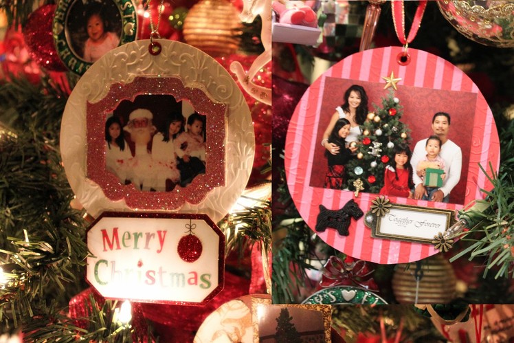 How to make Christmas Photo Ornaments and Snow Globes on recycled CDs