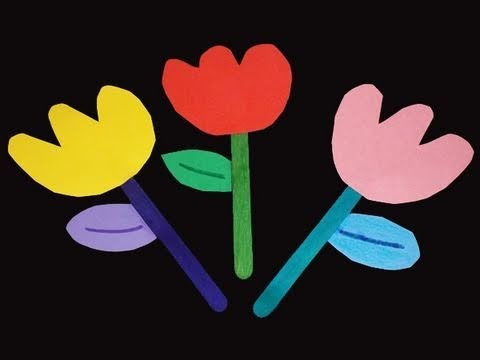 How to make colorful popscicle sticks paper tulips - EP