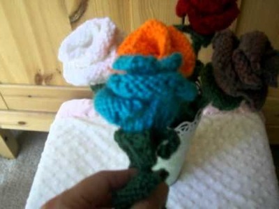 Knitted roses (knitting flower)