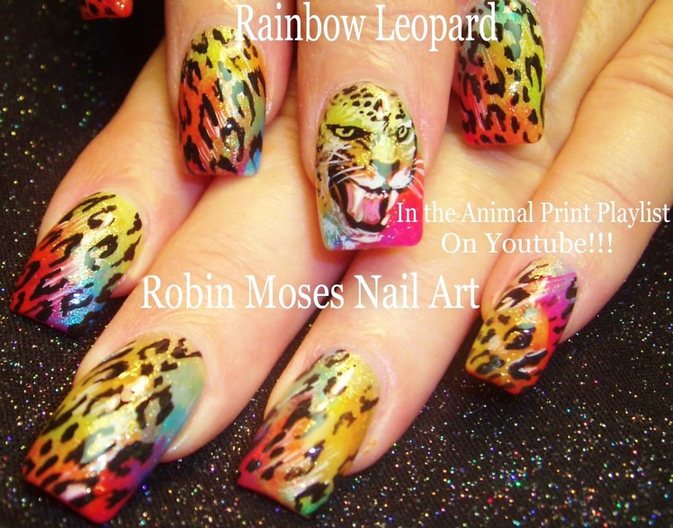 Nail Art Tutorial | DIY Leopard design Nails | Rainbow Animal Print with Face