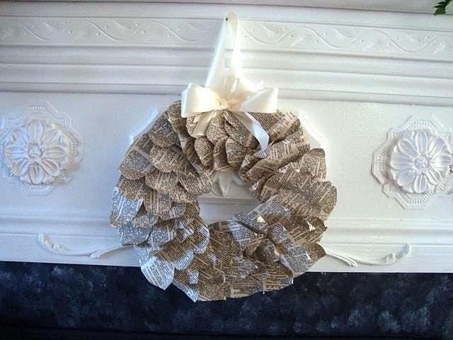 PAPER LEAF WREATH, how to, recycle, christmas, everyday wreath, paper crafts