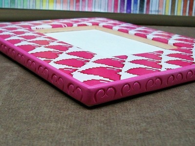 Picture frame craft, polymer clay cane [pixel heart]