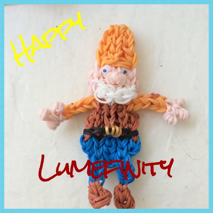 Rainbow Loom Bands Happy : Seven Dwarves charm figure by Lumefinity , how to diy