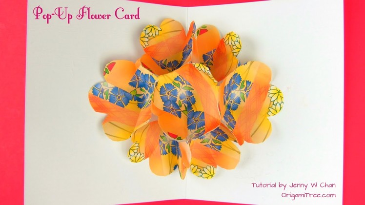 Summer Crafts - Step-by-Step EASY FLOWER POP UP CARD - Paper Crafts - Paper Flowers