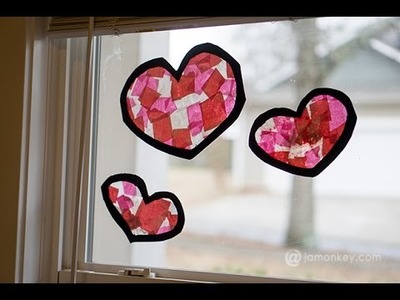 Tissue Paper Stained Glass Hearts - Dixie Crystals