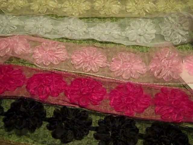 Trims for sale: velvet ribbon, pleated satin ribbon, rosette trim: CRAFTS!!