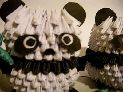 Two Pandas 3D Origami Hand made
