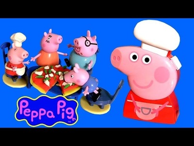 Chef Peppa Pig Carry Case Playset - How To Make Play Doh Veggie Cheese Pizza