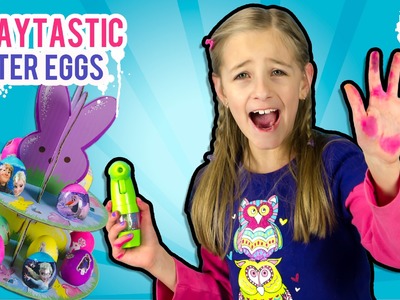Coloring EASTER EGGS with Spraytastic Frozen Eggs DIY Craft Video Review by PLP