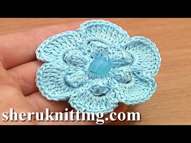 Crochet Popcorn Stitch 6-Petal Flower Tutorial 67 Easy Flower to Crochet